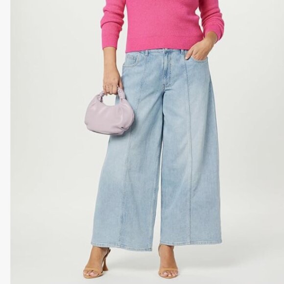 The Drop Pants - The Drop Women's Frida Relaxed Fit Jeans Light Indigo Plus Size 25